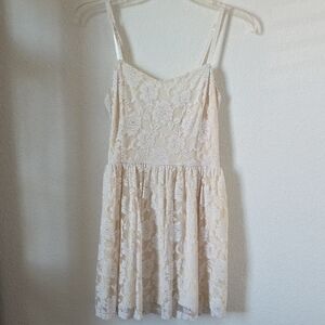 Forever 21 Cream Lace Mini Dress